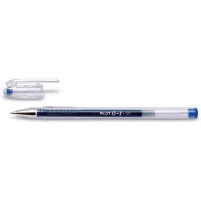 PILOT  Lot de 6 Stylos gel G-1 point fine 0,5mm trac&eacute; 0,3mm bleu