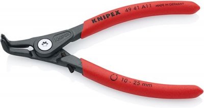 KNIPEX Pince Circlips Ext&eacute;rieurs R&eacute;glable Coud&eacute;e &Agrave; 90&deg; De 10 &Agrave; 25mm - 130mm
