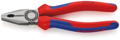 KNIPEX Pince Universelle 180mm Avec Tranchant - Bi-mati&egrave;re - T&ecirc;te Polie