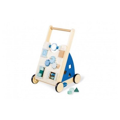 PINOLINO  Chariot de marche enfant d'activit&eacute;s Titus bois, bleu
