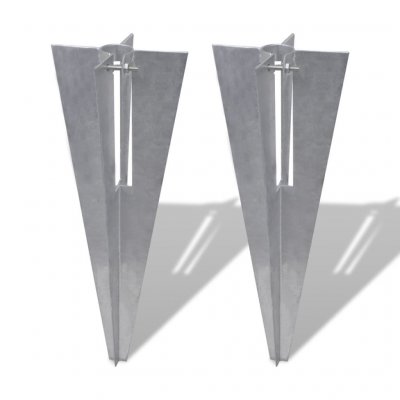 VIDAXL Piquets de poteau de cl&ocirc;ture 2 pcs Acier  n/a