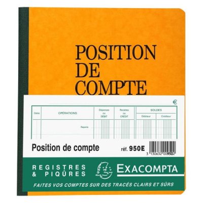 EXACOMPTA Piq&ucirc;re  - 21 x 19 cm - position de compte - 80 pages foliot&eacute;