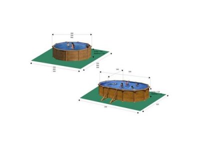 GRE Piscine acier aspect bois Sicilia ronde 3,20 x 1,22 m - Gr&eacute;