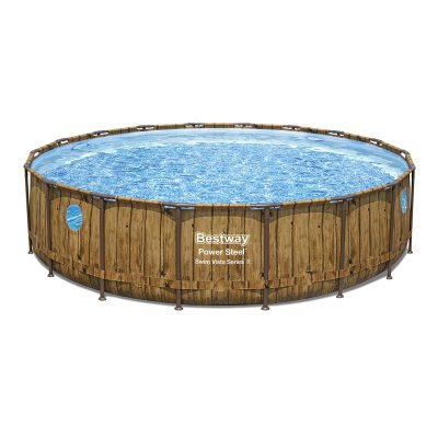 BESTWAY Piscine  SWIM VISTA ronde &Oslash;549x122cm effet bois