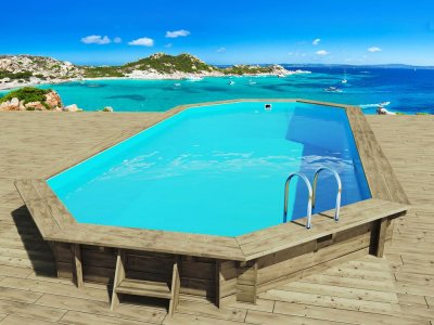 HABITAT ET JARDIN Piscine bois "" Ibiza "" - 8.57 x 4.57 x 1.31 m
