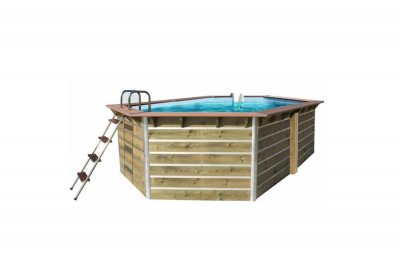 WATER CLIP Piscine bois octogonale - 7,30 x 4,20 x H. 1,29 m SIAYAN