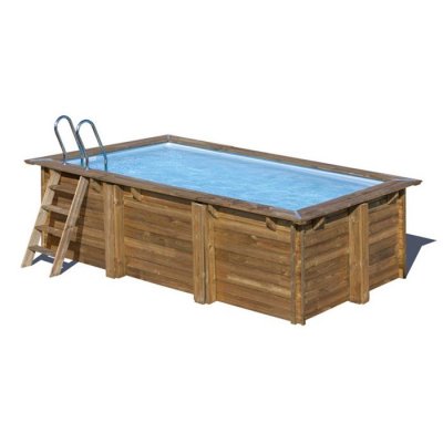 GRE Piscine bois rectangulaire Gr&eacute; Marbella LDD 4 20 x 2 70 x h.1 17 m