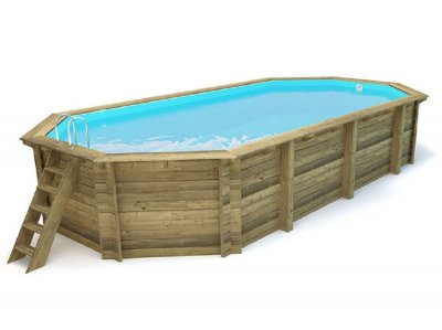 HABITAT ET JARDIN Piscine bois "" Sevilla "" - 8.57 x 4.57 x 1.45 m