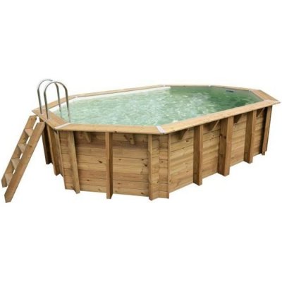 UBBINK Piscine bois Sunwater octo. 300 x 490 x 120 cm - Liner beige