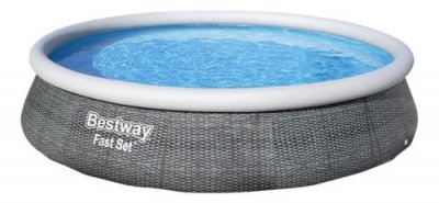 BESTWAY Piscine Fast Set rotin gris 3,96 m x 0,84 m