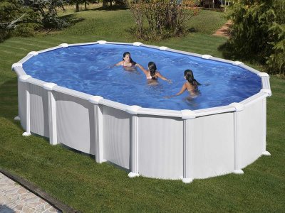GRE Piscine ovale hors sol en kit 610 x 375 x 132 cm avec renforts en u