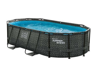 SUMMER WAVES Piscine tubulaire Dark ovale 4,24 m x 2,50 m x 1,00 m