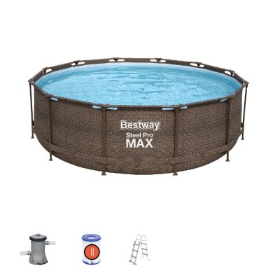 BESTWAY Piscine tubulaire hors sol  Steel ProMax Deluxe Ronde 366 cm