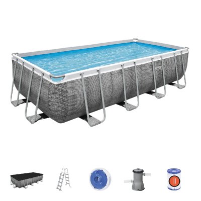 BESTWAY Piscine tubulaire Power steel - Rectangulaire - 488x244x122cm