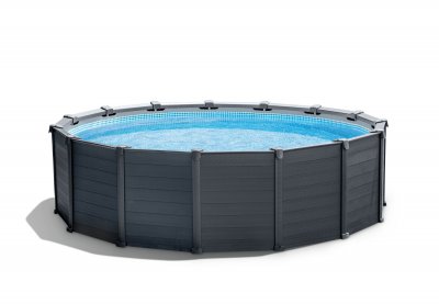 Piscine tubulaire ronde graphite intex &Oslash;4.78 x 1.24 m 
