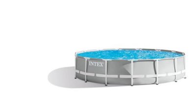 INTEX Piscine tubulaire ronde prism frame  &Oslash; 4.57 x 1.07 m 