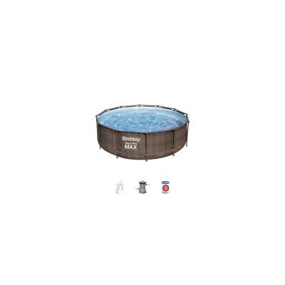 BESTWAY Piscine tubulaire ronde rotin steel pro max &Oslash;3.66 x h.1.00 m 