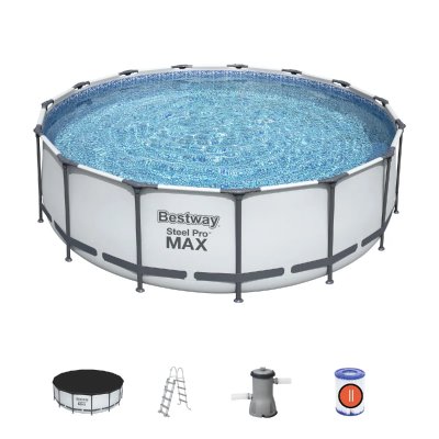 BESTWAY Piscine tubulaire ronde steel pro max &Oslash;4.57 x h.1.22 m 