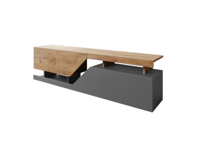 BEST MOBILIER Pitt - meuble tv - 160 cm - style industriel couleur - bois / gris