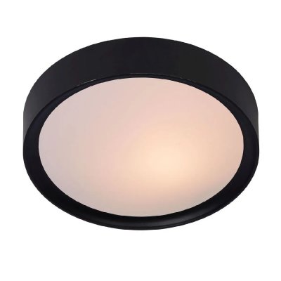 LUCIDE Plafonnier 1xe27, classique plastique noir  LEX D.25 cm