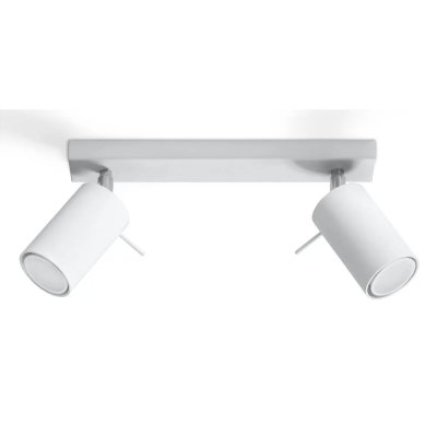 SOLLUX LIGHTING Plafonnier 2 lampes design RANDY - acier - blanc