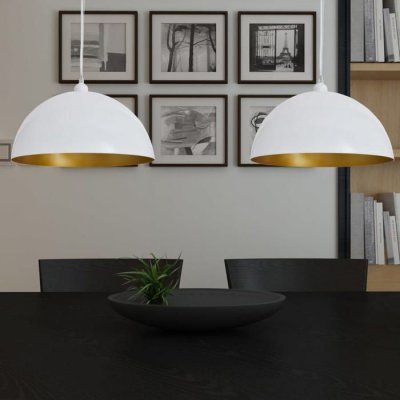 VIDAXL Plafonnier 2 pcs Hauteur r&eacute;glable Semi-sph&eacute;rique Blanc  - Blanc