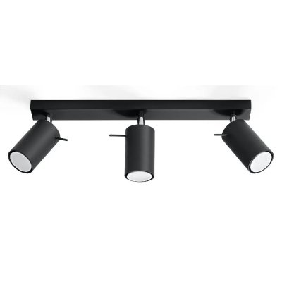 SOLLUX Plafonnier 3 lampes design RANDY - acier - noir