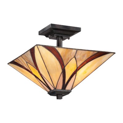 QUOIZEL Plafonnier Asheville, Tiffany, 30,5&nbsp;cm de haut