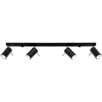 SOLLUX LIGHTING Plafonnier design 4 lampes align&eacute;es RANDY - acier - noir