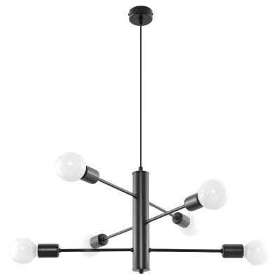 SOLLUX LIGHTING Plafonnier DUOMO acier noir 6 ampoules