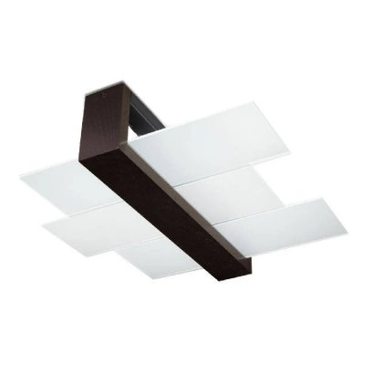 SOLLUX Plafonnier en verre blanc chrom&eacute; et &eacute;b&egrave;ne Feniks - 