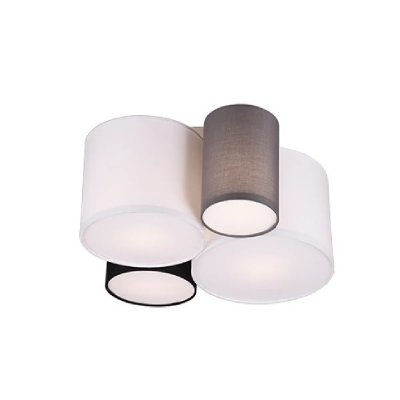 TRIO LIGHTING Plafonnier Hotel avec quatre abat-jour en tissu