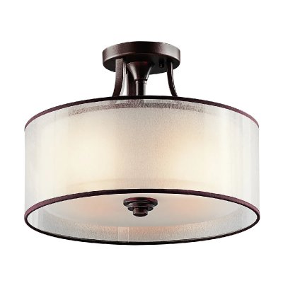 KICHLER Plafonnier lacey 3x100w bronze fonc&eacute;