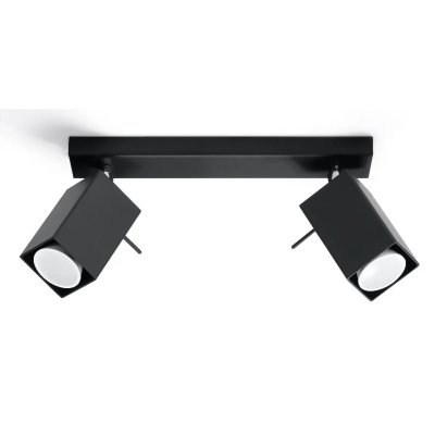 SOLLUX LIGHTING Plafonnier MERIDA acier noir 2 ampoules