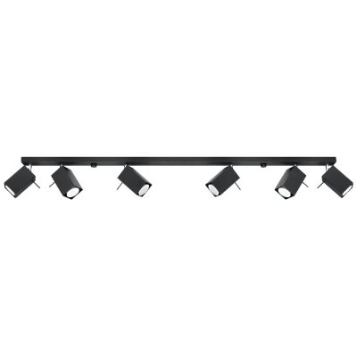 SOLLUX LIGHTING Plafonnier MERIDA acier noir 6 ampoules