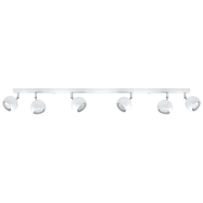 SOLLUX LIGHTING Plafonnier OCULARE acier blanc 6 ampoules