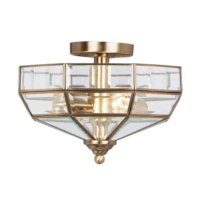 ELSTEAD Plafonnier old park 2x60w laiton dor&eacute;