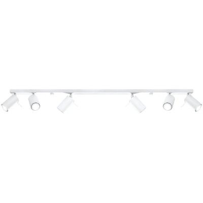 SOLLUX LIGHTING Plafonnier RING acier blanc 6 ampoules