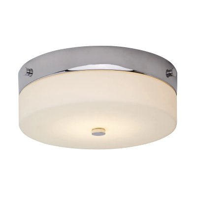 ELSTEAD LIGHTING Plafonnier Tamar, 23.5 cm, chrome poli, verre opale, LED, IP44