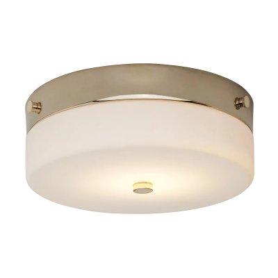 ELSTEAD Plafonnier Tamar, 23.5 cm, or poli, verre opale, LED, IP44
