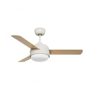 LEDS C4 Plafonnier-ventilateur Klar, en acier, verre et MDF, blanc ancien