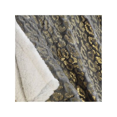Plaid imitation fourrure - Safari - 125 x 150 cm - Gris