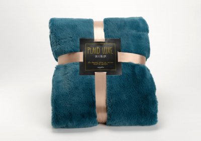 AMADEUS Plaid Luxe &eacute;meraude 170x240 cm -  - Bleu - Polyester