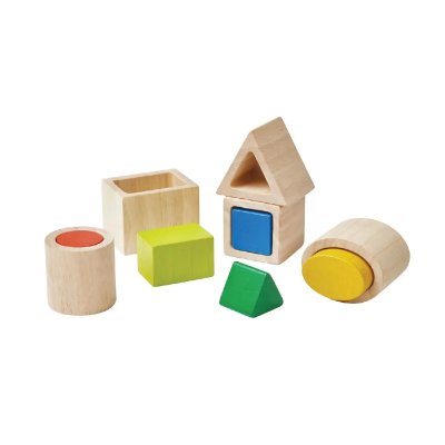 PLAN TOYS  Formes g&eacute;om&eacute;triques a imbriquer m&eacute;thode Montessori 