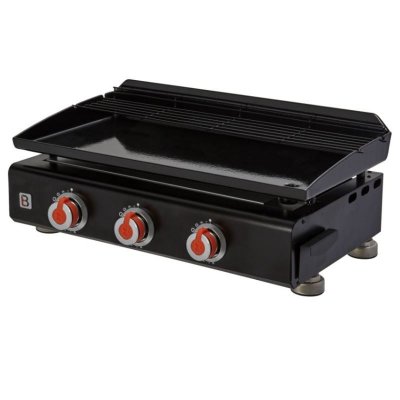 BRASERO Plancha &agrave; gaz Silvia II G 3 Feux - - Plaque Fonte &eacute;maill&eacute;e fabriqu&eacute;e en France - 67 x 34 cm - 7,5 kW