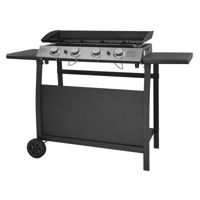 Plancha au gaz VALENCIA - 4 br&ucirc;leurs 10kW + chariot 