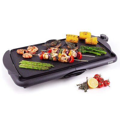 DURONIC Plancha &eacute;lectrique antiadh&eacute;sive 2000W 52 x 27 cm avec thermostat et bac &agrave; jus amovible - 