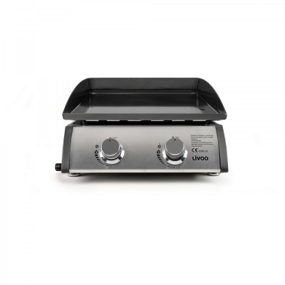 LIVOO Plancha gaz 2 br&ucirc;leurs  DOC296 Metal