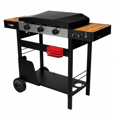 SOMAGIC Plancha gaz sur chariot 3 br&ucirc;leurs Solia 350 -  