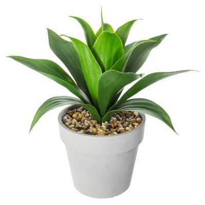 ATMOSPHERA Plante artificielle Aloe vera en pot h 34 cm - Gris - 
